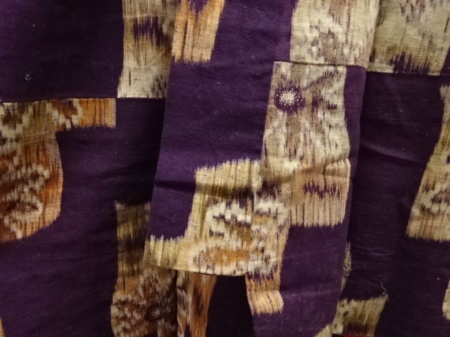  アンティーク　真岡木綿　花模様二部式着物